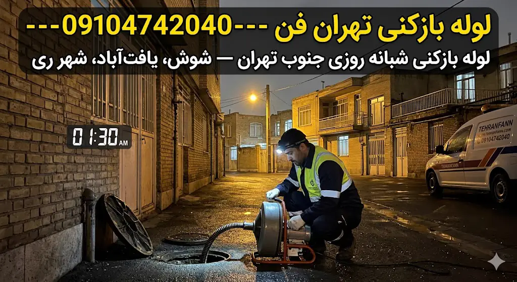 لوله بازکنی شبانه‌روزی جنوب تهران — شوش، یافت‌آباد، شهر ری