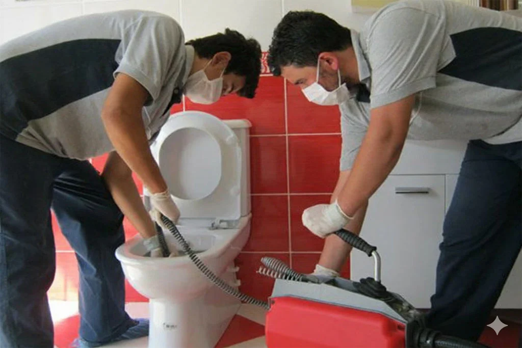 بازکردن گرفتگی لوله توالت فرنگی تهران